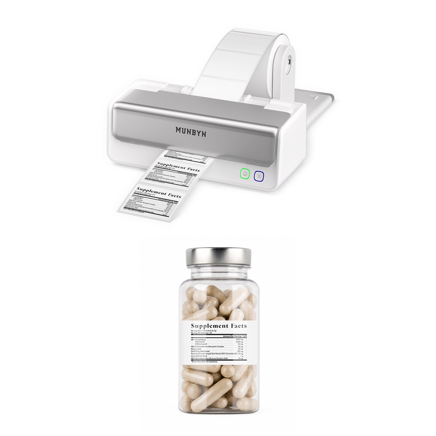 RealWriter 405B Bluetooth Printer & Rectangle Labels Supplement Pro Kit