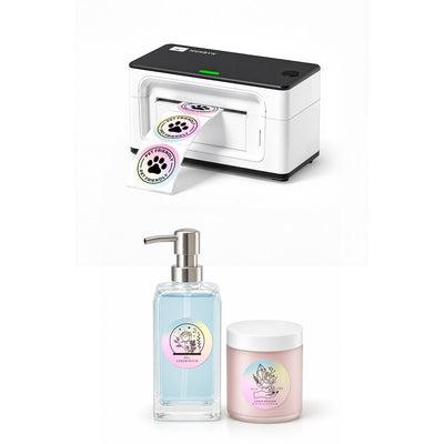 MUNBYN 941BP 300DPI Bluetooth Printer & Colour Gradient Labels Beauty Product Branding Kit