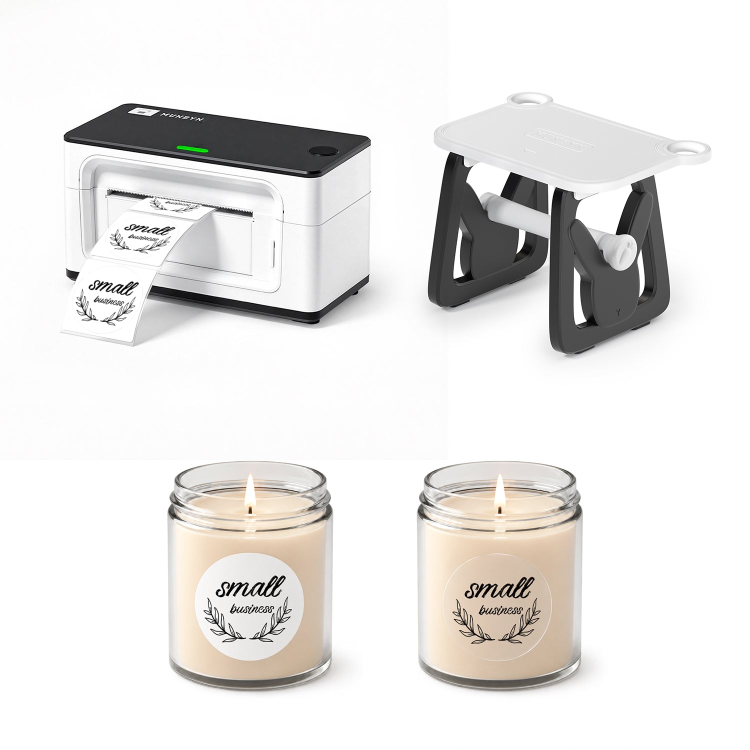 RealWriter 941BP Bluetooth Printer Circle Labels & 3 1 Holder Candle Kit