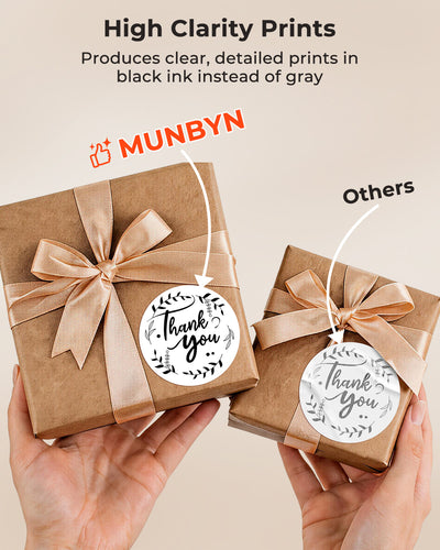 MUNBYN 2.5"Round Thermal Labels for Small Business & Homemade Treats