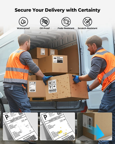 MUNBYN RealWriter 402B Bluetooth Printer & 4x6 Fanfold Labels Clothing Shipping Fast Kit