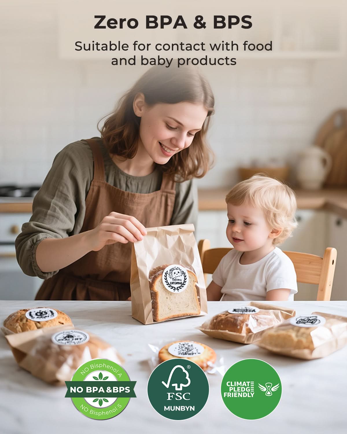 2" Circle White Labels