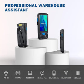 MUNBYN Handheld Android 9.0 Warehouse Barcode Scanner MUNBYN POS Terminal IP66 Numeric Keypad Mobile Computer with 1D 2D Scanner and Touch Screen Wi-Fi BT GPS NFC Reader, PDA035