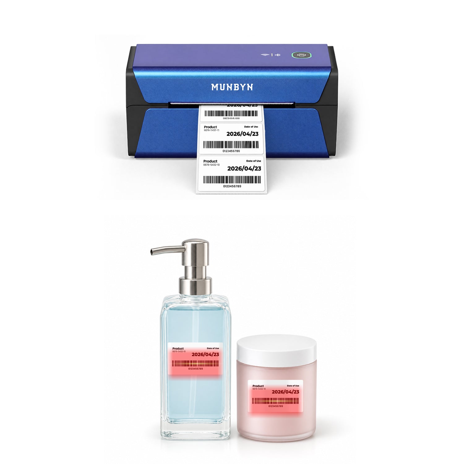 RealWriter 401AP 300DPI AirPrint Wireless Printer & Rectangle Labels Beauty Product Basic Kit