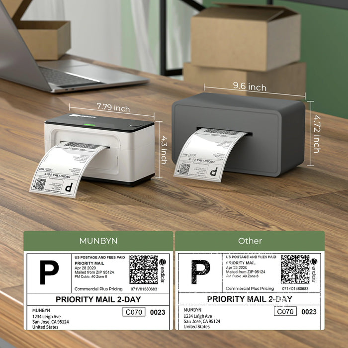 Side view of Postage Label Printer 4x6 for eBay Store & Royal Mail | MUNBYN