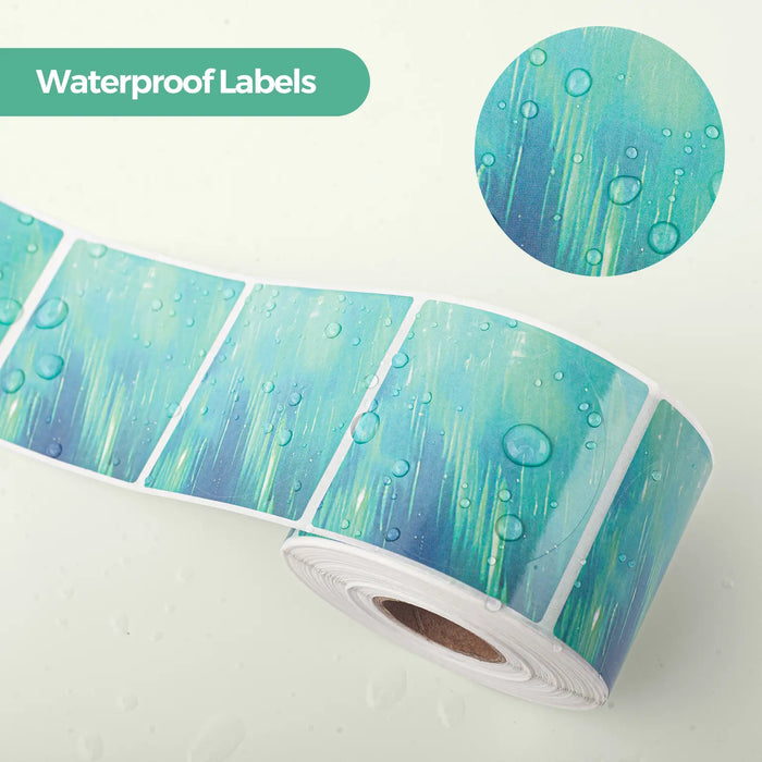 Side view of MUNBYN Aurora Color Round Thermal Sticker Labels Orange - No Bpa and Bps