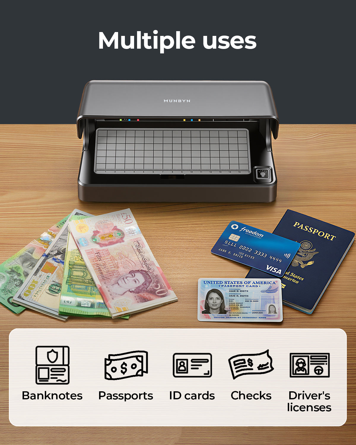 MUNBYN IMC26 Money Detector for Business Cash Verification