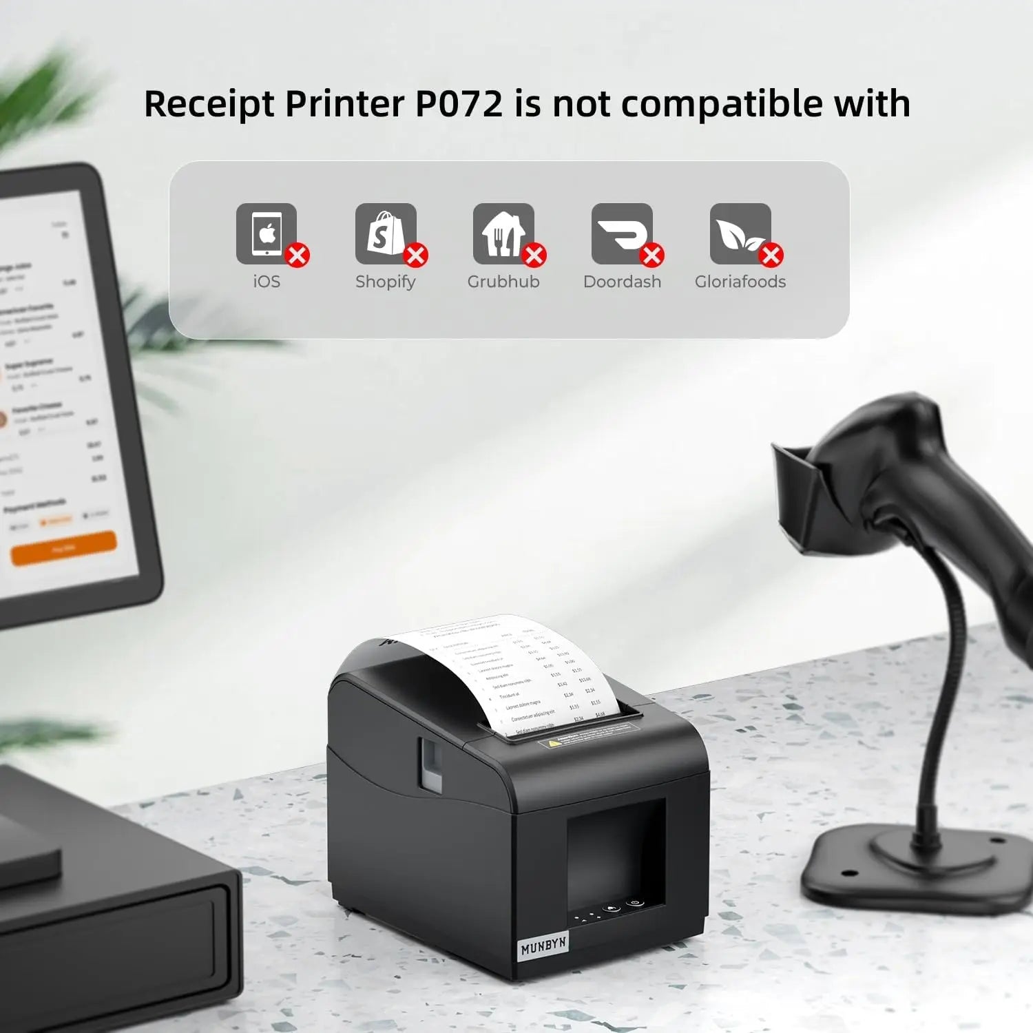 MUNBYN 072P USB Direct Thermal Receipt POS Printer