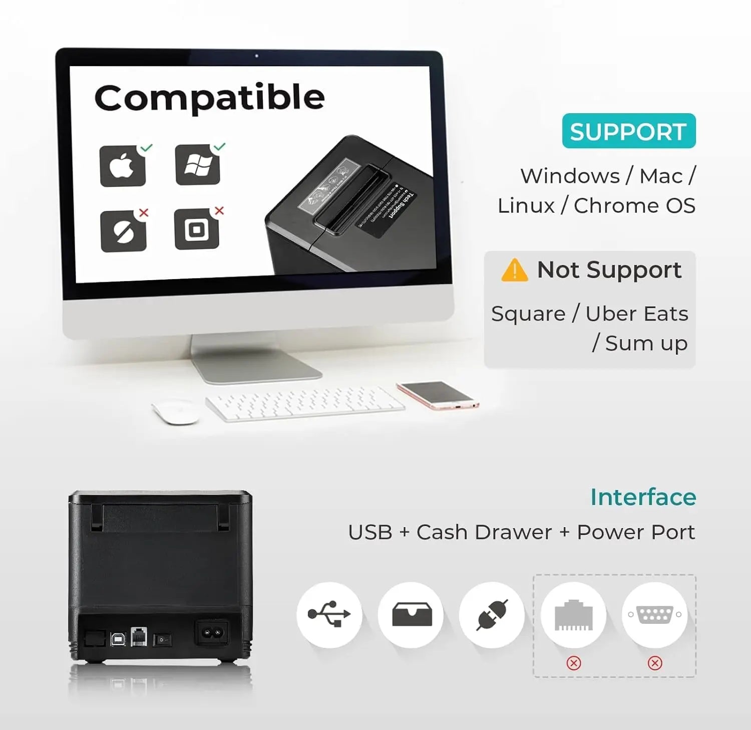 MUNBYN 098P USB Receipt Printer