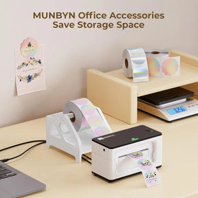 MUNBYN Roll and Fan-Fold 2 in 1 Label Holder for Printer