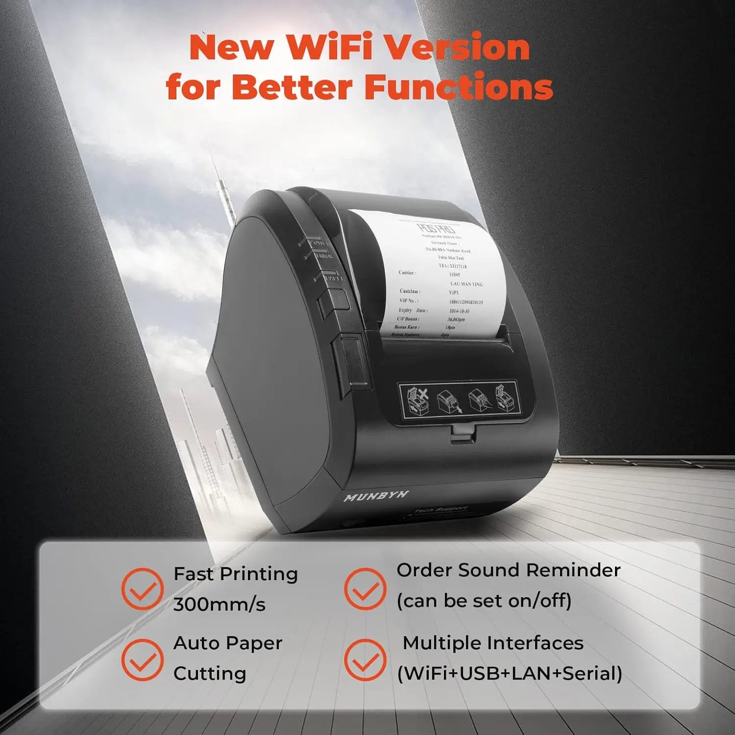 80MM Android Wi-Fi Thermal Receipt Printer ITPP047P-USEW