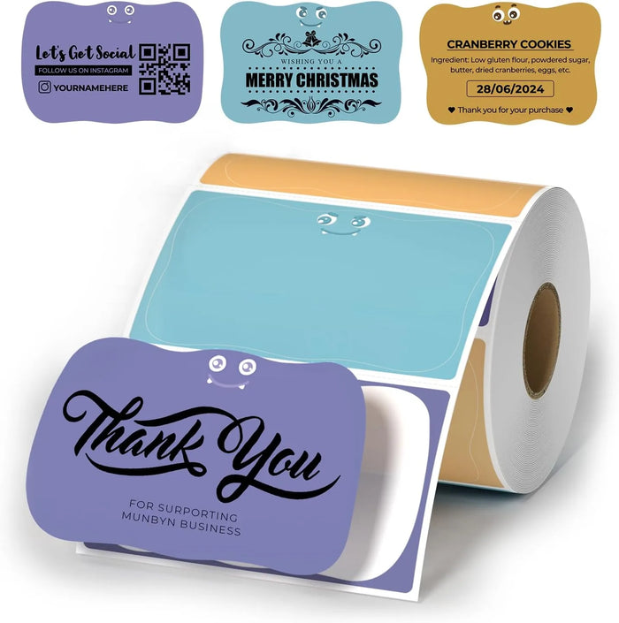 MUNBYN Monster Style Thermal Sticker Label - 3 In 1 Cartoon Thermal Labels-image-Monster-BPY