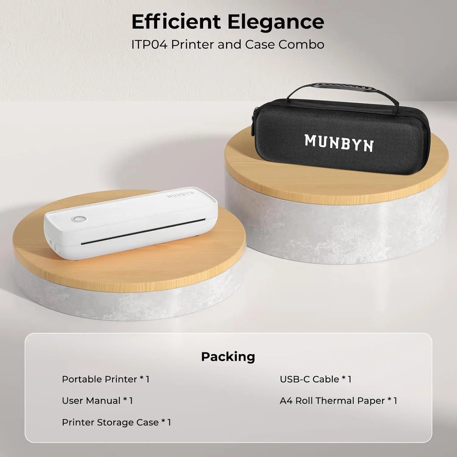 MUNBYN ITP04 A4 Portable Inkless Thermal Printer