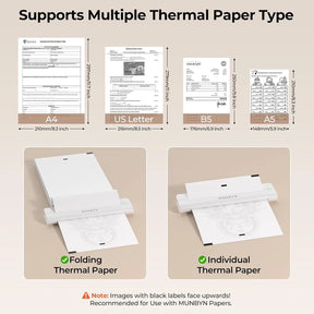 MUNBYN Portable Printers Wireless for Travel ITP02, Portable Printer Bluetooth