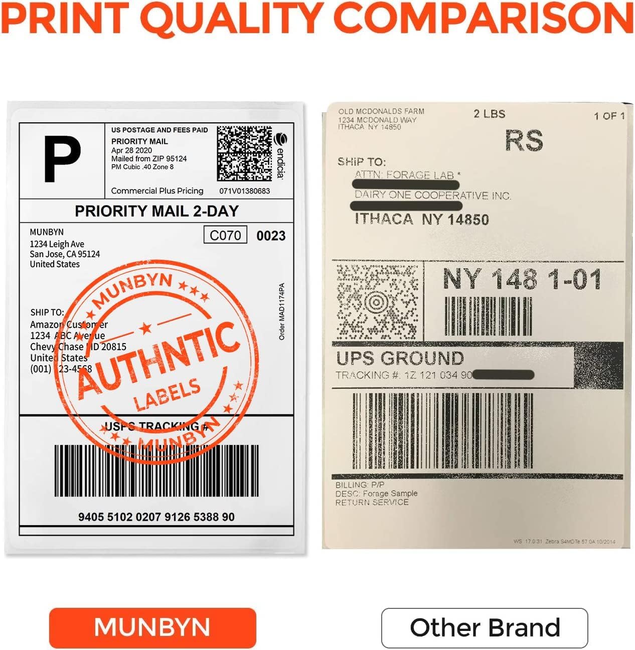 The print quality is clear and ensures professional and safe parcel shipping.