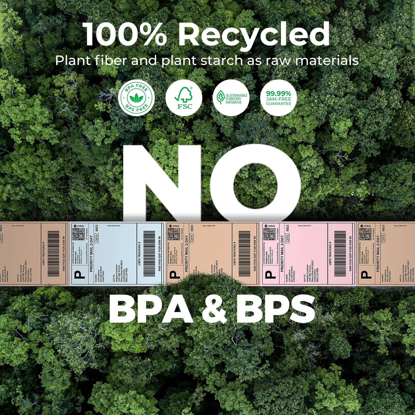 4" x 6" Fan-Fold Labels (Brown)