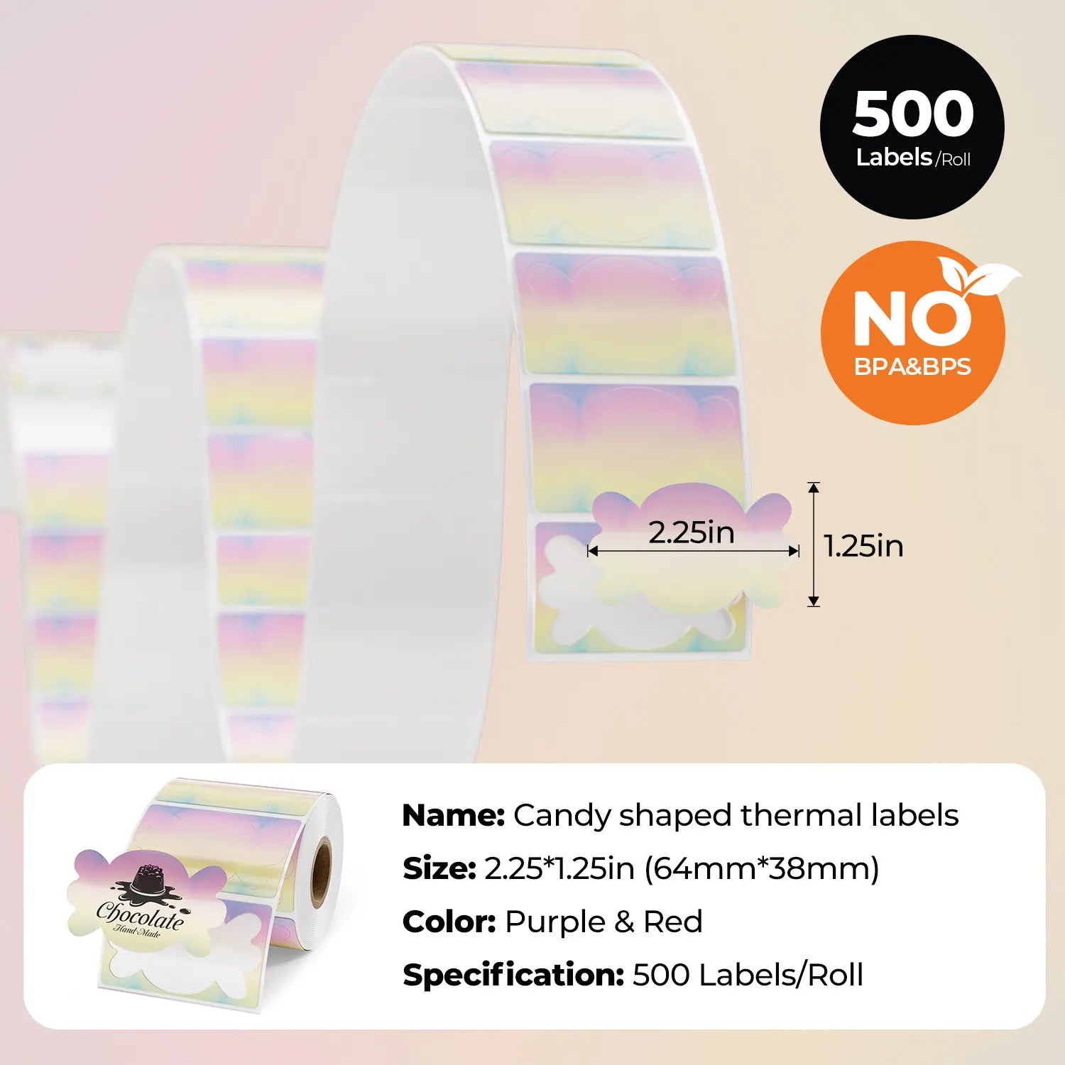 MUNBYN Candy Shaped Thermal Labels for Halloween