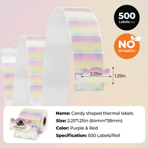 MUNBYN Candy Shaped Thermal Labels for Halloween