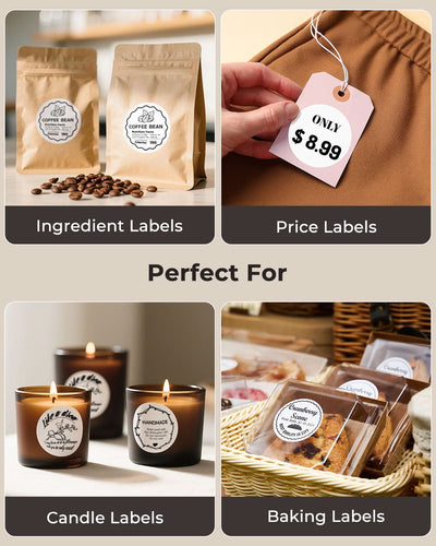 2" Circle White Labels