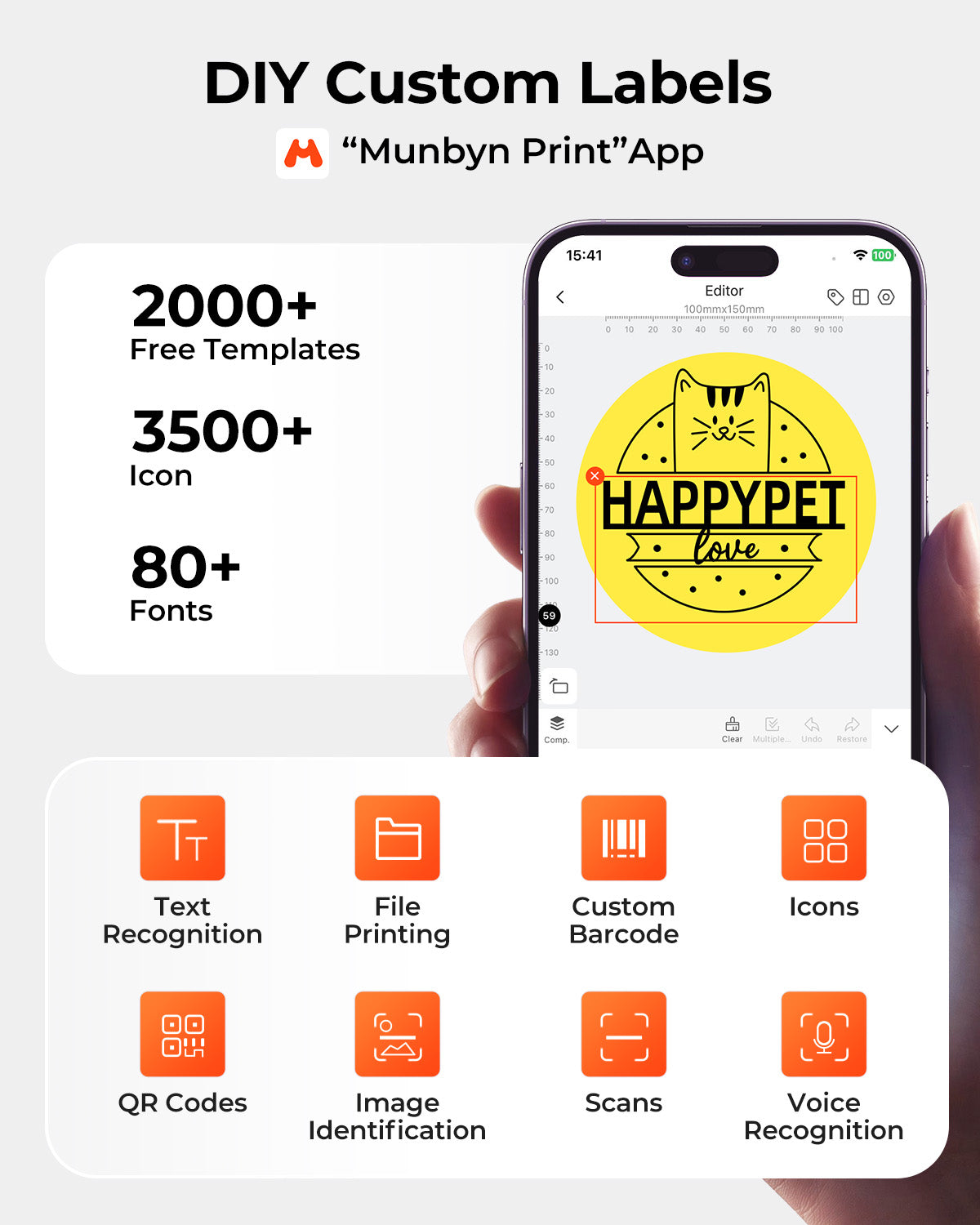 MUNBYN RW941AP AirPrint Thermal Label Printer Kit for All-in-One Labelling
