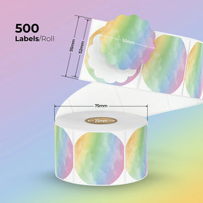 MUNBYN 50mm Watercolor floral labels, 500 sheets per roll.