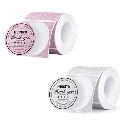 MUNBYN 2" Glitter Thermal Labels Kit for Branding Stickers