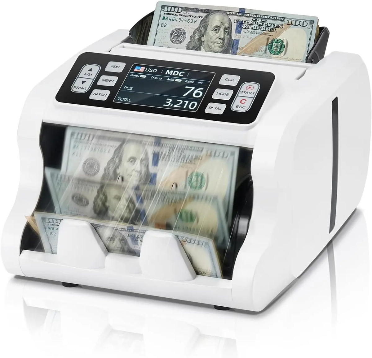 MUNBYN Money Counter Machine Mixed Denomination White IMC09