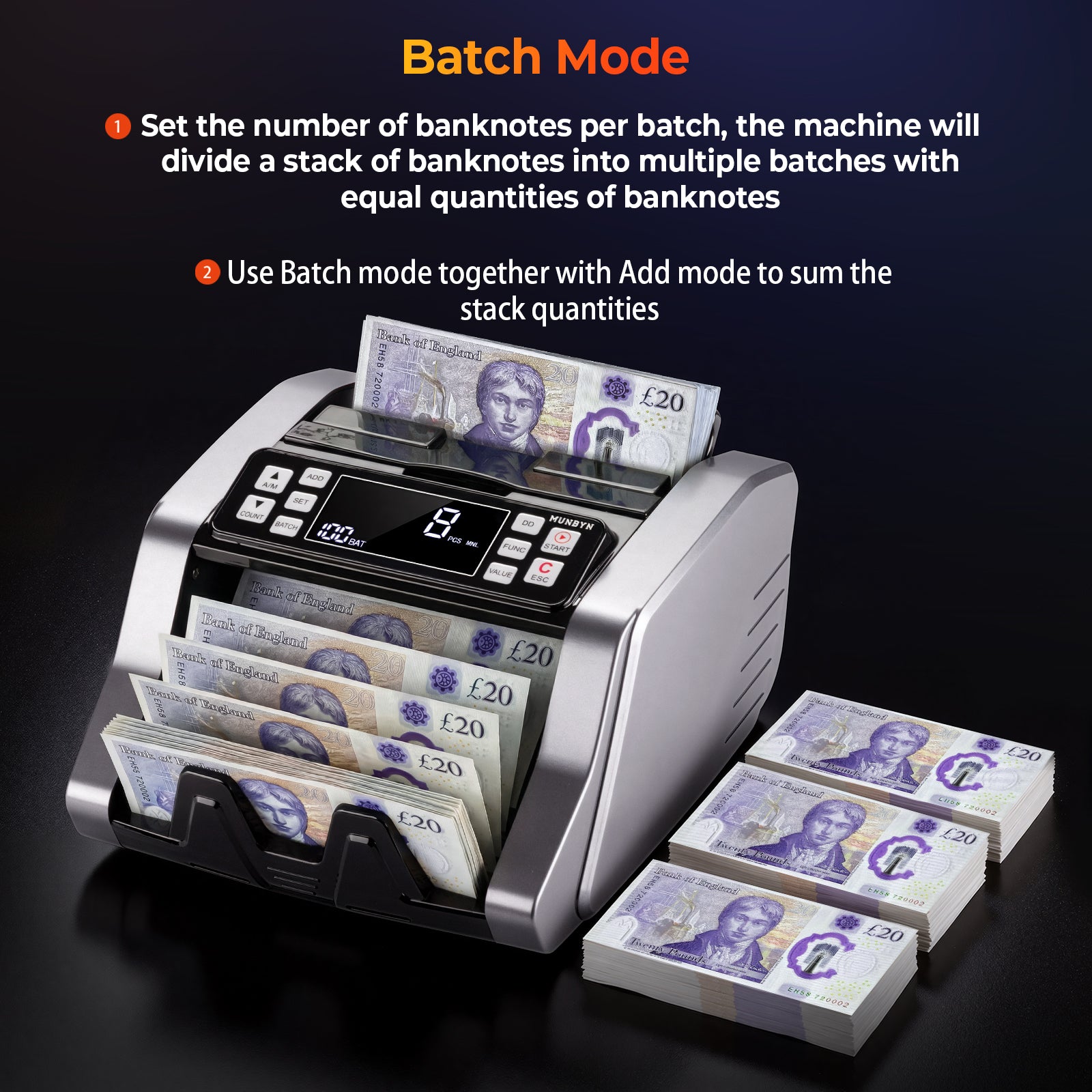 MUNBYN IMC20 Money Counter Machine