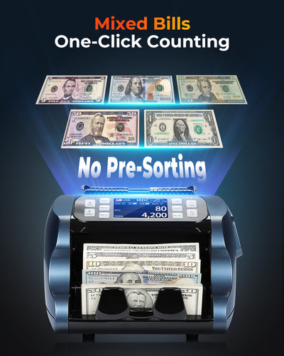 MUNBYN IMC22 Mixed Denomination Money Counter Machine for Business & Merchant