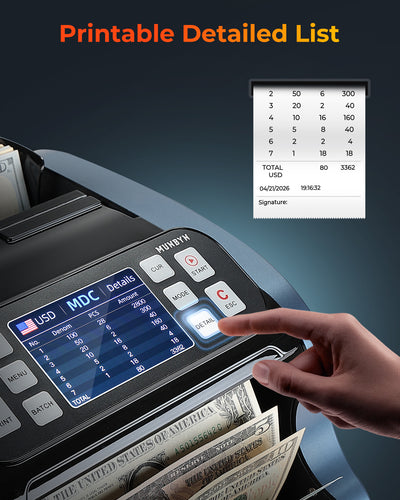 MUNBYN IMC22 Mixed Denomination Money Counter Machine for Business & Merchant