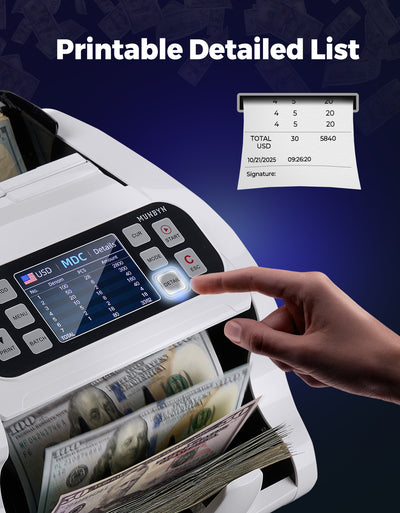 MUNBYN IMC22 Mixed Denomination Money Counter Machine for Business & Merchant