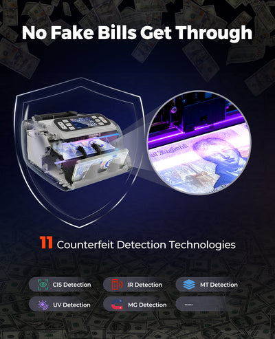 MUNBYN IMC22 money counter with 11 counterfeit detection technologies