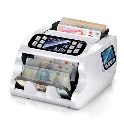 A white and black MDC high-speed currency counter machine