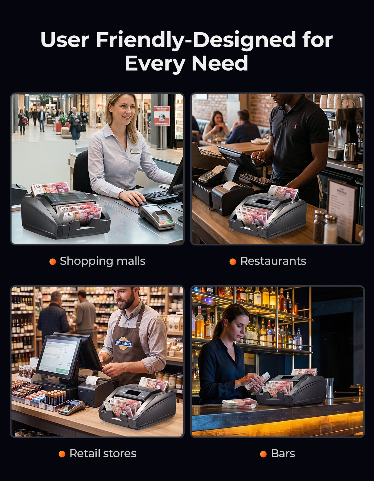 MUNBYN IMC27 Money Counter Machine with External LED Display