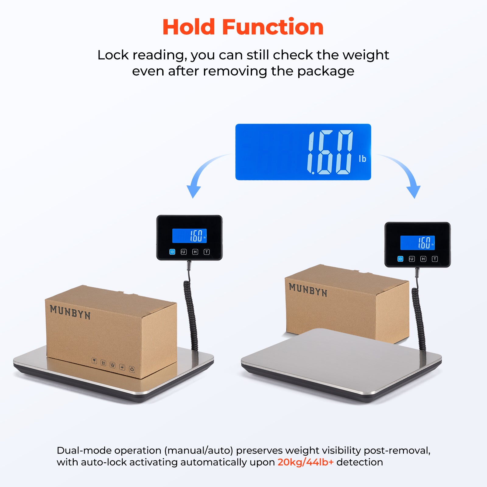 MUNBYN IPS03 200kg Digital Shipping Scale for Heavy Parcels