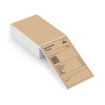 4" x 6" Fan-Fold Labels (Brown)