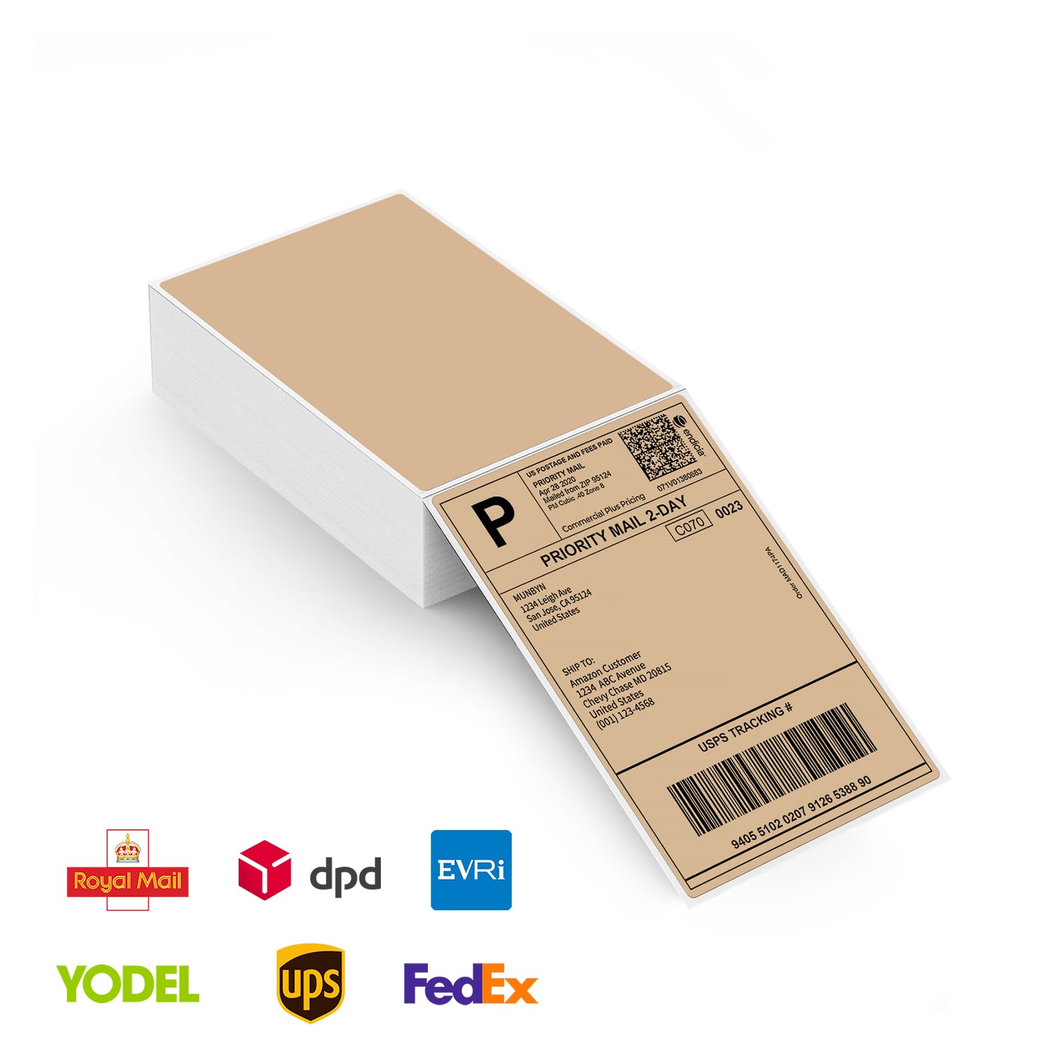 MUNBYN 4x6 Fan-Fold Direct Thermal Shipping Labels for Ecommerce Orders