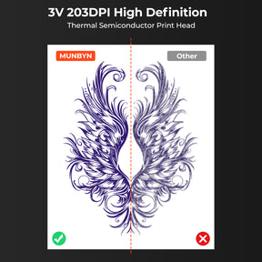 Achieve precise 203 DPI resolution for sharper, clearer designs. 