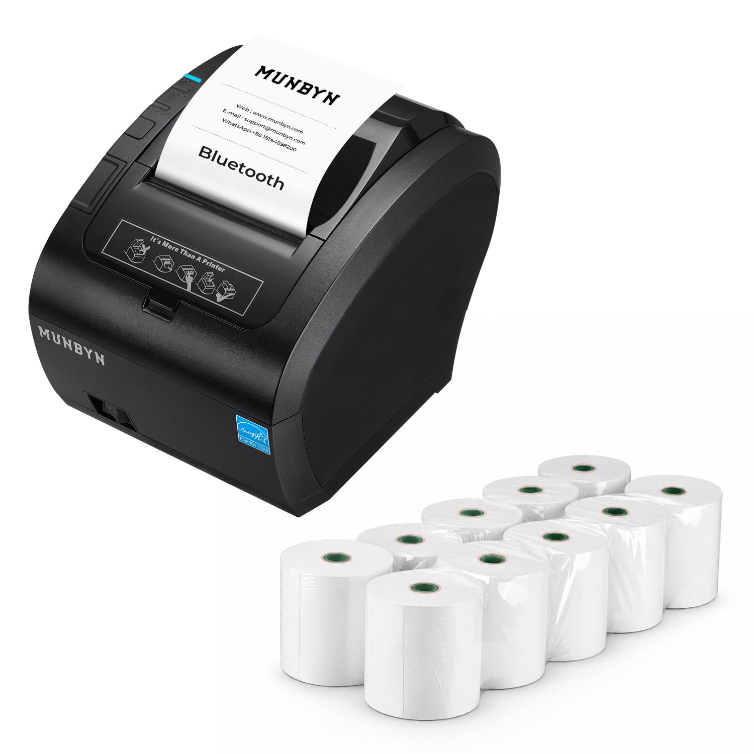 MUNBYN 047PUSEB Bluetooth Receipt Printer with MFi Certification