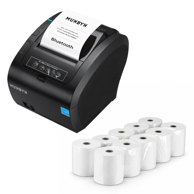 MUNBYN 047PUSEB Bluetooth Receipt Printer with MFi Certification