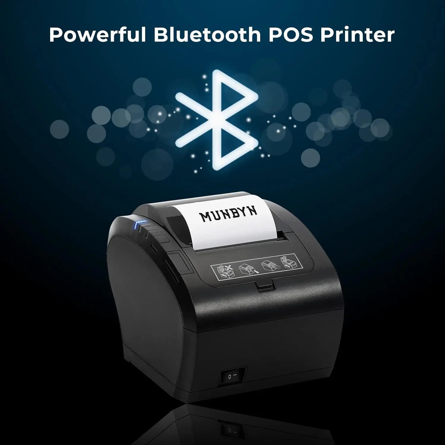 MUNBYN 047P Bluetooth Direct Thermal Receipt POS Printer