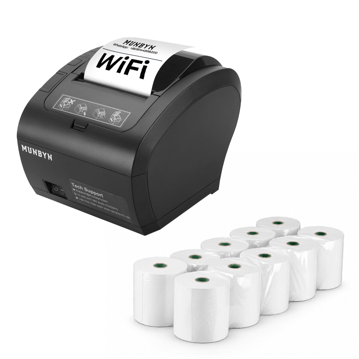 MUNBYN 047P Thermal Receipt Printer for Retail POS Receipts