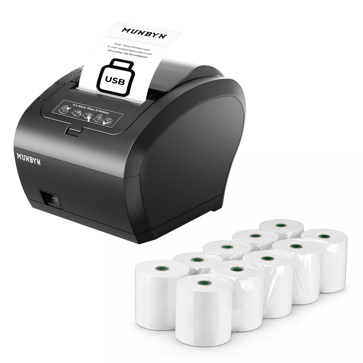 MUNBYN 047U Thermal Receipt Printer for Retail POS Receipts