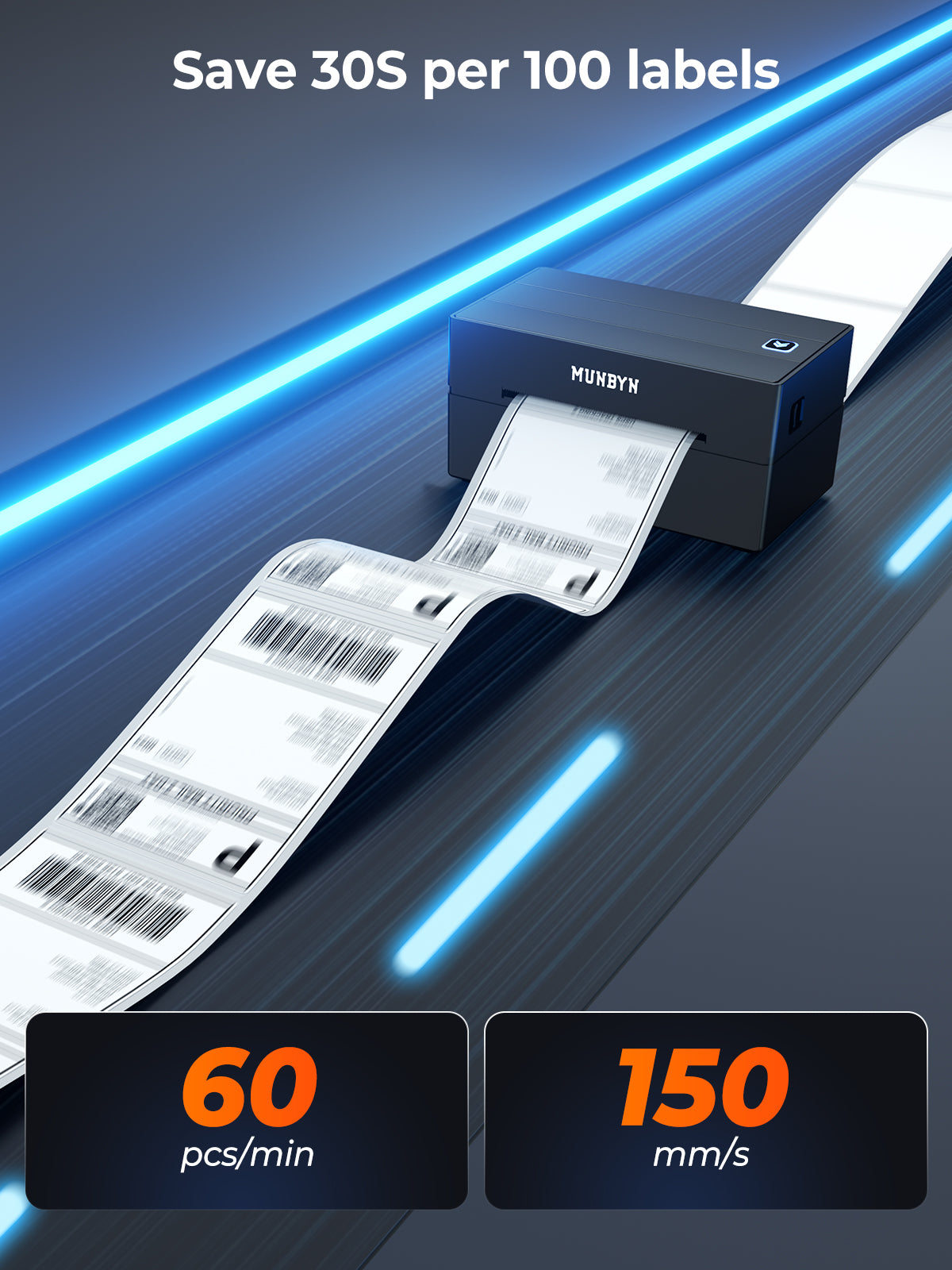 MUNBYN RealWriter 130B Bluetooth Thermal Label Printer