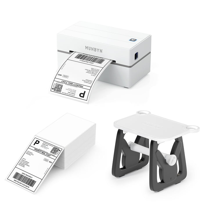 MUNBYN RW130B Bluetooth Thermal Label Printer Kit for Starter Small Business Labelling