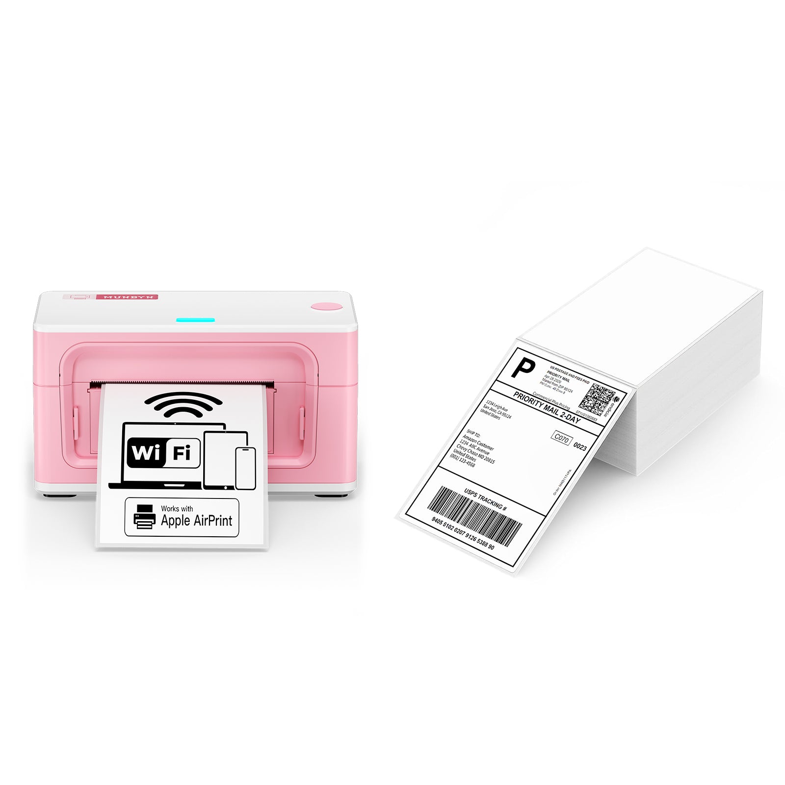 MUNBYN RW941AP AirPrint Thermal Label Printer for All-in-One Labelling