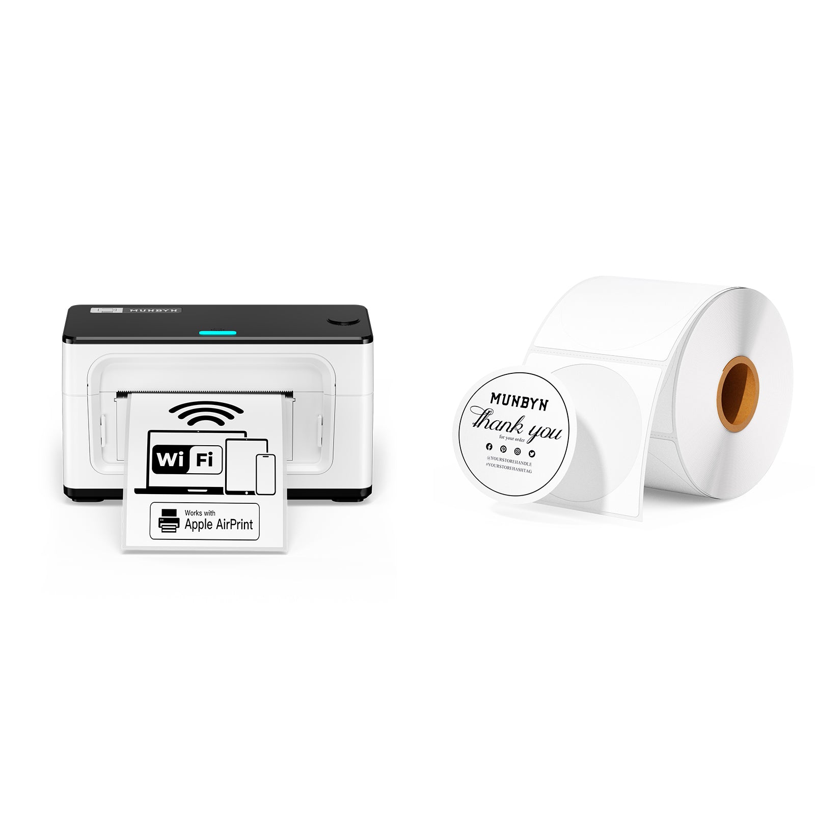 MUNBYN RW941AP AirPrint Thermal Label Printer for All-in-One Labelling