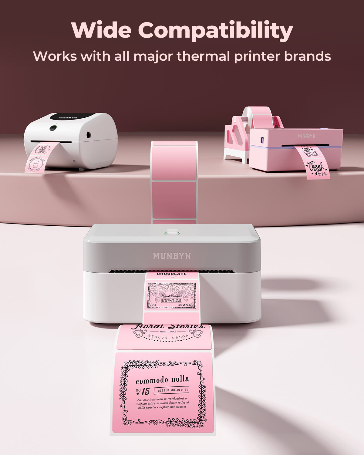 MUNBYN 2"x2" Square Thermal Labels for Barcode, Address and Multi-Purpose Use
