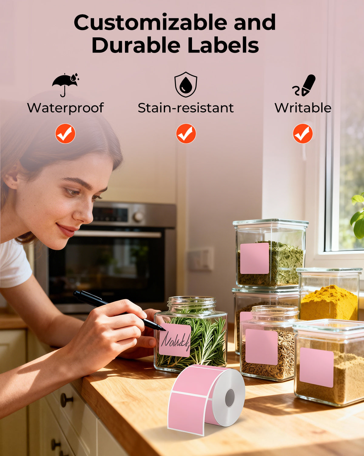MUNBYN 2"x2" Square Thermal Labels for Barcode, Address and Multi-Purpose Use