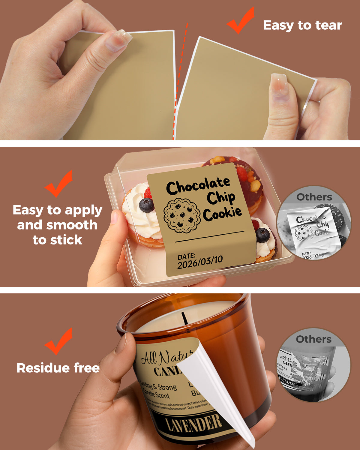 MUNBYN 4" x 2" & 4" x 3"Rectangle Thermal Labels for Barcode, Address and Multi-Purpose Use